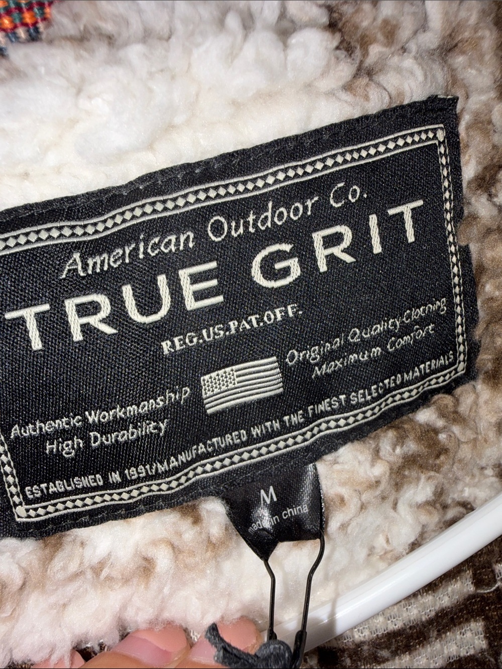 NWT True Grit Plaid Brown Pullover Jacket - Women’s Size Medium - Picture 4 of 5
